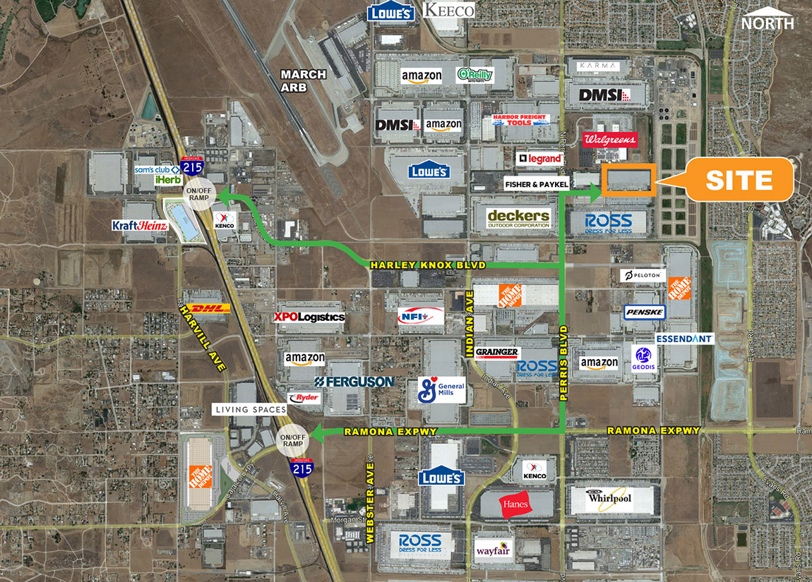 Freeway Access & Corporate Neighbors Map